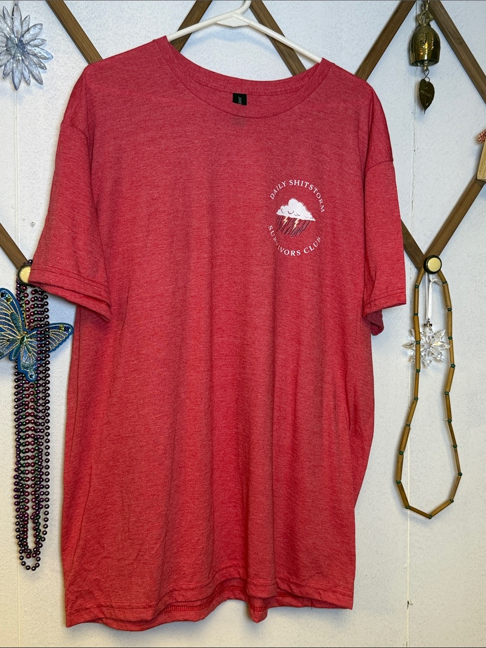 Gildan Red Daily Shitstorm Survivors Club Tee